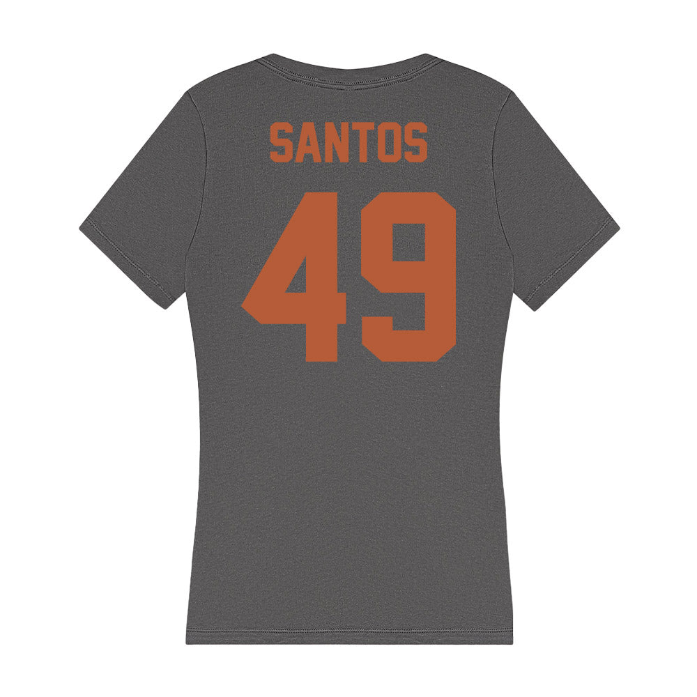 Texas - NCAA Baseball : Oliver Santos - Women's V-Neck T-Shirt-1