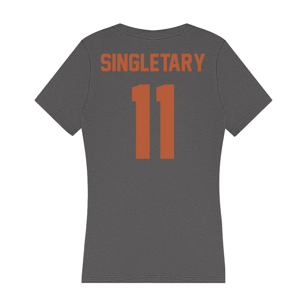 Texas - NCAA Women's Volleyball : Marianna Singletary - Women's V-Neck T-Shirt-1