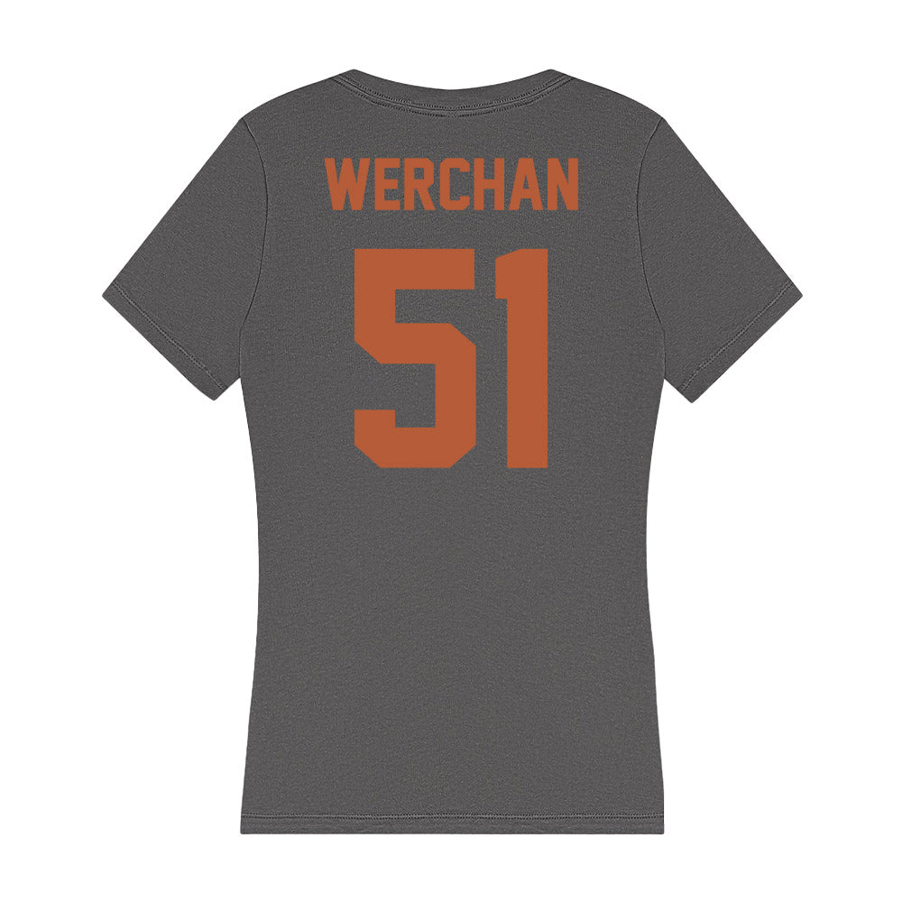 Texas - NCAA Baseball : Seth Werchan - Women's V-Neck T-Shirt-1