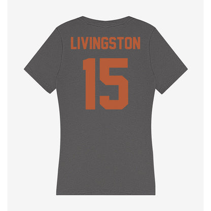Texas - NCAA Baseball : Josh Livingston - Women's V-Neck T-Shirt-1