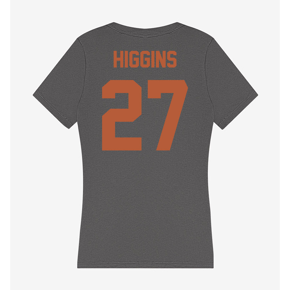 Texas - NCAA Baseball : Cal Higgins - Women's V-Neck T-Shirt-1
