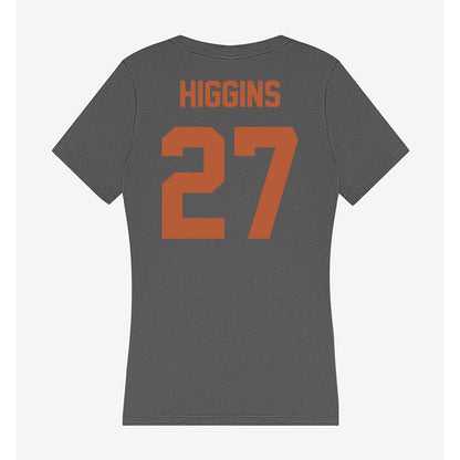 Texas - NCAA Baseball : Cal Higgins - Women's V-Neck T-Shirt-1