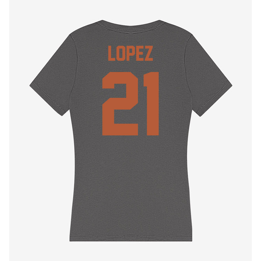 Texas - NCAA Women's Soccer : Antonette lopez - Women's V-Neck T-Shirt-1
