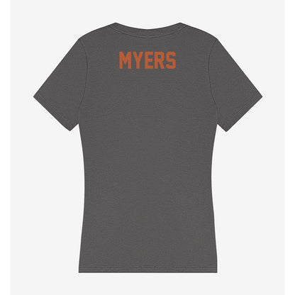 Texas - NCAA Women's Swimming & Diving : Ella Myers - Women's V-Neck T-Shirt-1