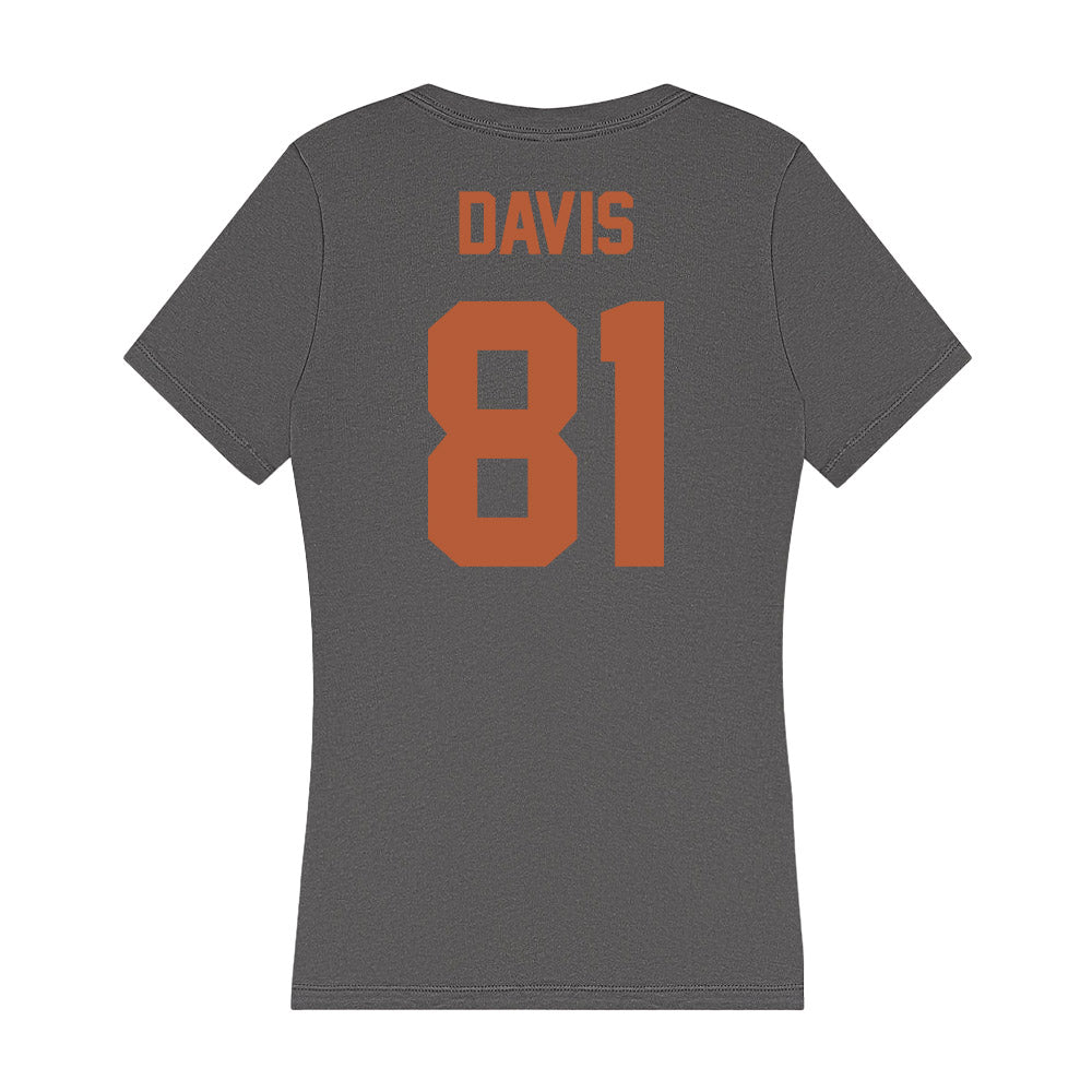 Texas - NCAA Football : Juan Davis - Women's V-Neck T-Shirt-1