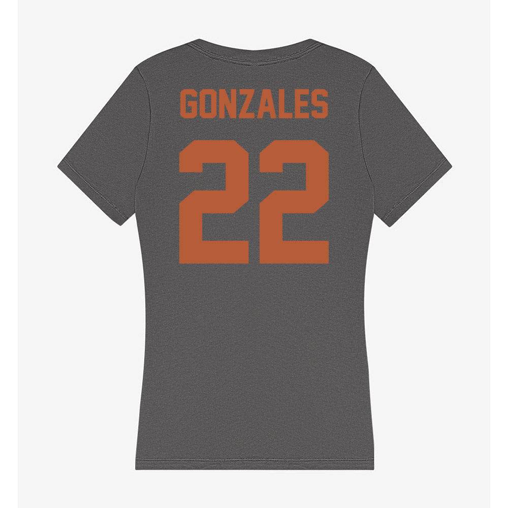 Texas - NCAA Softball : Brenlee Gonzales - Women's V-Neck T-Shirt-1