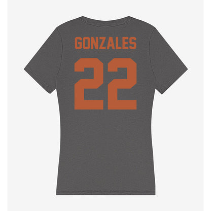 Texas - NCAA Softball : Brenlee Gonzales - Women's V-Neck T-Shirt-1