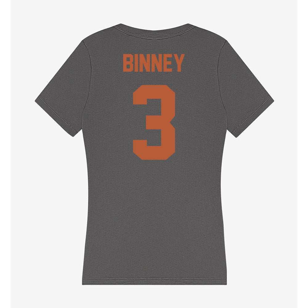 Texas - NCAA Women's Volleyball : Rella Binney - Women's V-Neck T-Shirt-1