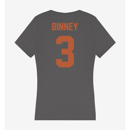 Texas - NCAA Women's Volleyball : Rella Binney - Women's V-Neck T-Shirt-1