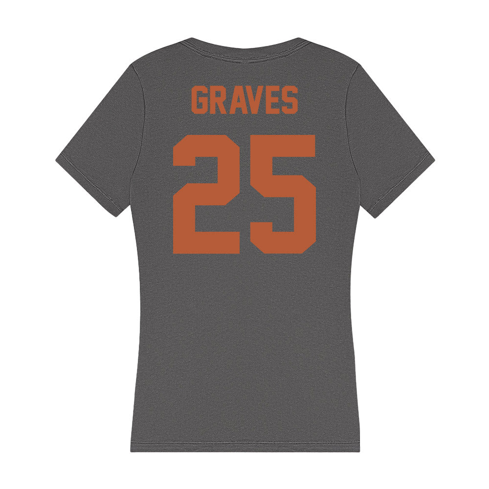 Texas - NCAA Women's Basketball : Sarah Graves - Women's V-Neck T-Shirt-1