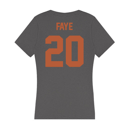 Texas - NCAA Women's Basketball : Khadija Faye - Women's V-Neck T-Shirt-1