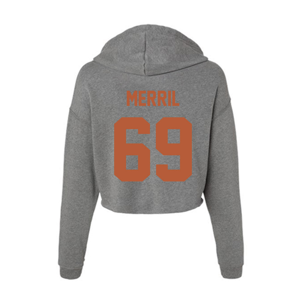 Texas - NCAA Football : Max Merril - Women's Crop Fleece Hoodie-1