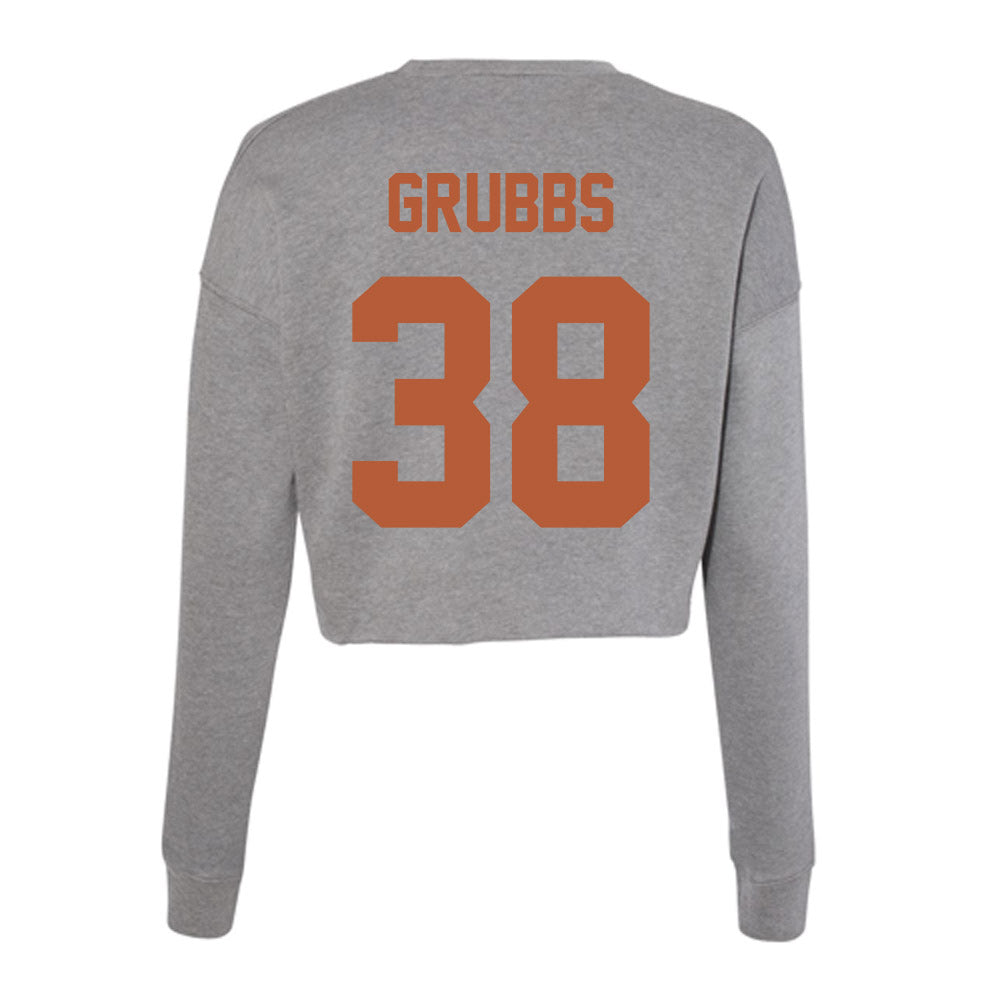 Texas - NCAA Baseball : Max Grubbs - Women's Cropped Crew Fleece-1