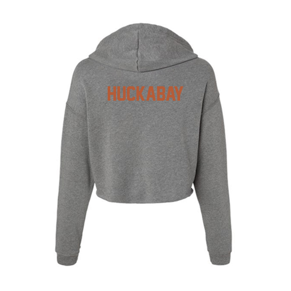 Texas - NCAA Men's Swimming & Diving : Jackson Huckabay - Women's Crop Fleece Hoodie-1