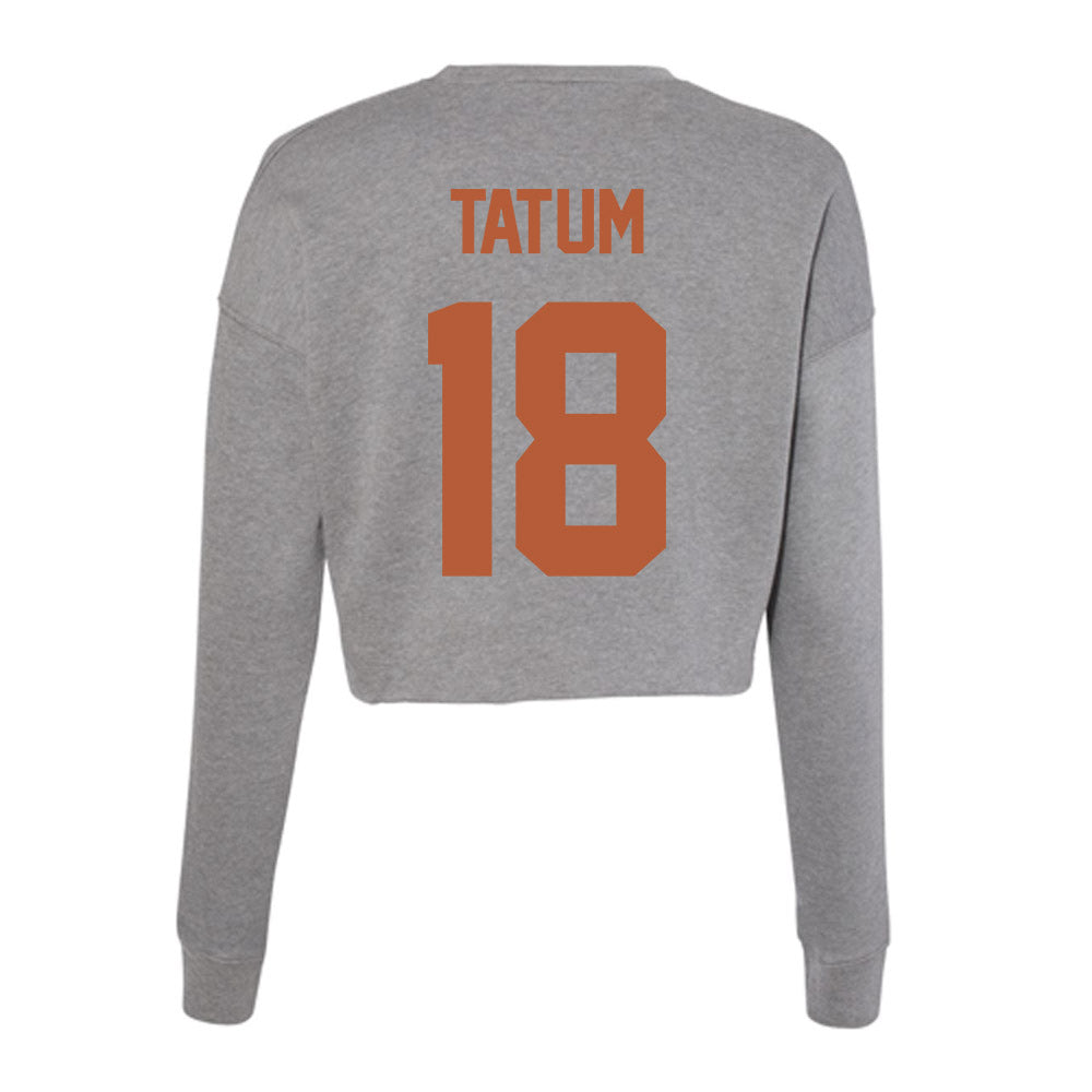 Texas - NCAA Football : Joe Tatum - Women's Cropped Crew Fleece-1