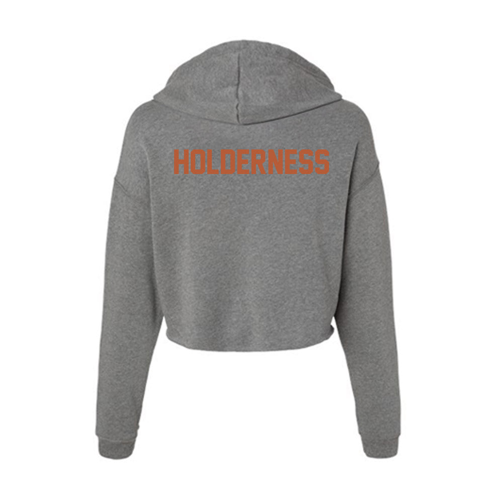 Texas - NCAA Women's Rowing : Sue Holderness - Women's Crop Fleece Hoodie-1