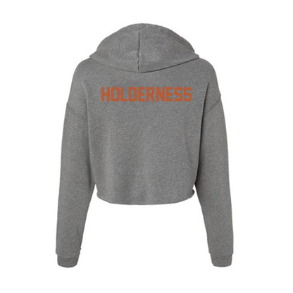 Texas - NCAA Women's Rowing : Sue Holderness - Women's Crop Fleece Hoodie-1