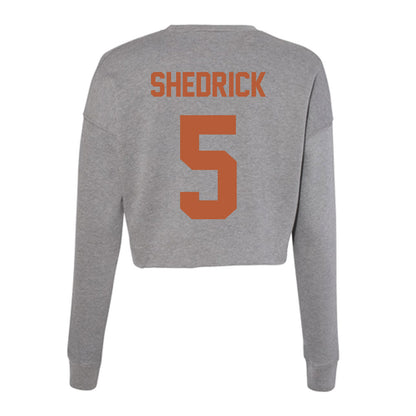 Texas - NCAA Men's Basketball : Kadin Shedrick - Women's Cropped Crew Fleece-1