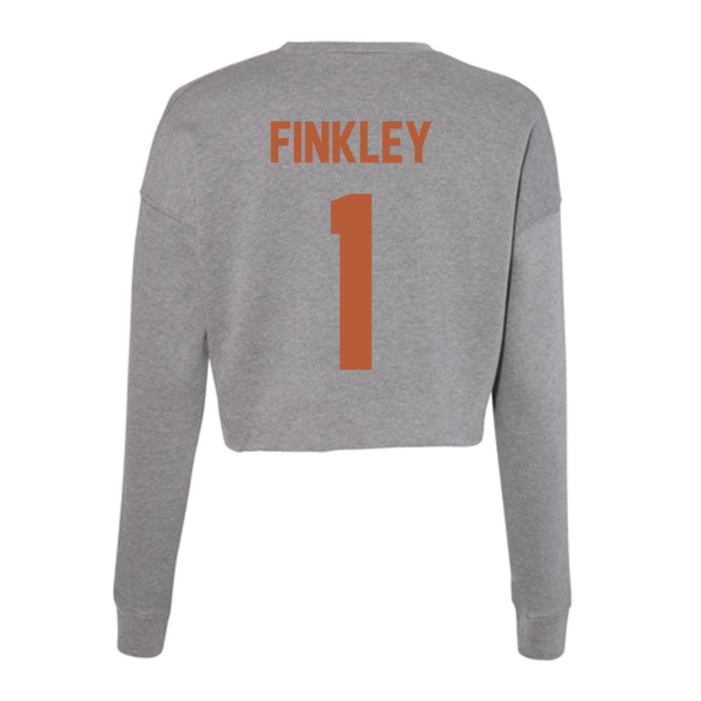 Texas - NCAA Football : Justice Finkley - Women's Cropped Crew Fleece-1