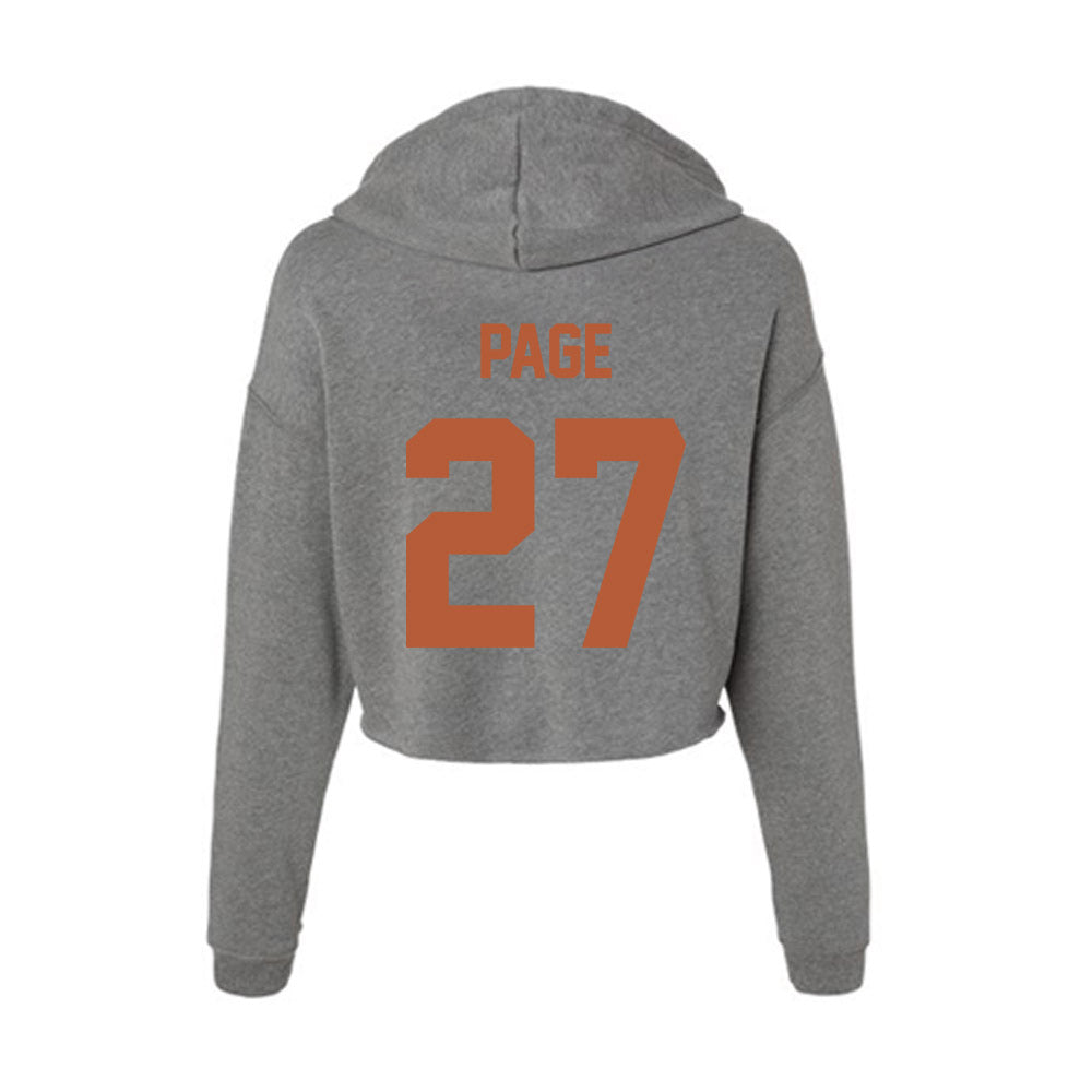 Texas - NCAA Football : Colin Page - Women's Crop Fleece Hoodie-1