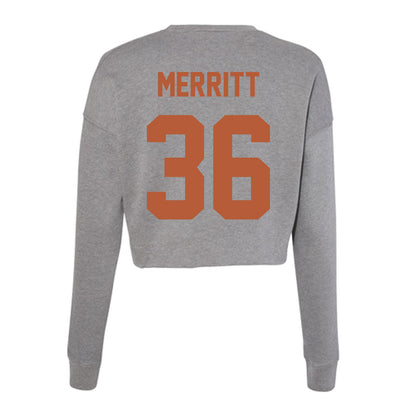 Texas - NCAA Football : Quinn Merritt - Women's Cropped Crew Fleece-1