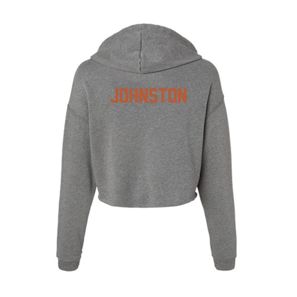 Texas - NCAA Men's Swimming & Diving : David Johnston - Women's Crop Fleece Hoodie-1