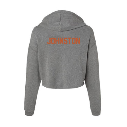 Texas - NCAA Men's Swimming & Diving : David Johnston - Women's Crop Fleece Hoodie-1