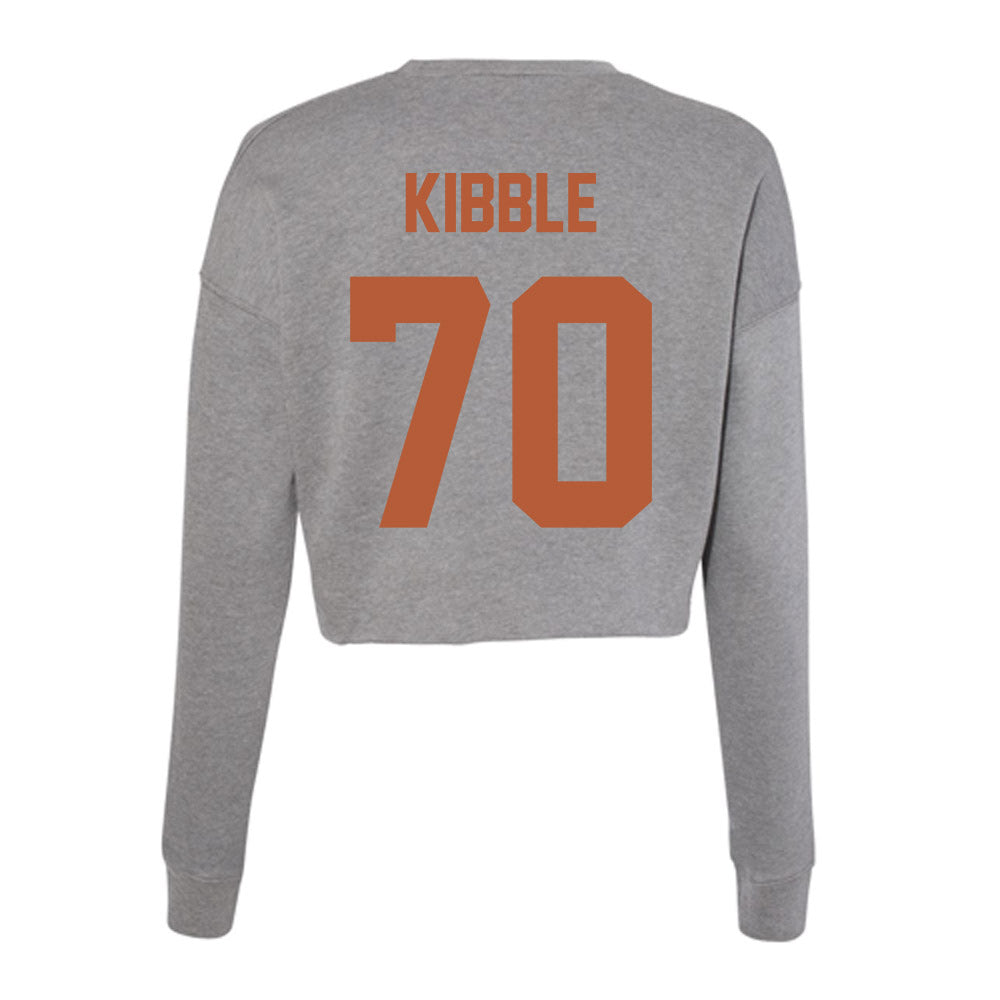 Texas - NCAA Football : Nate Kibble - Women's Cropped Crew Fleece-1