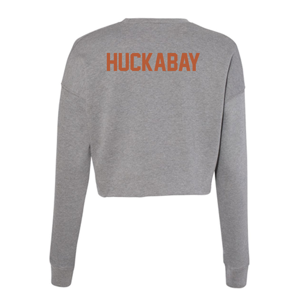 Texas - NCAA Men's Swimming & Diving : Jackson Huckabay - Women's Cropped Crew Fleece-1