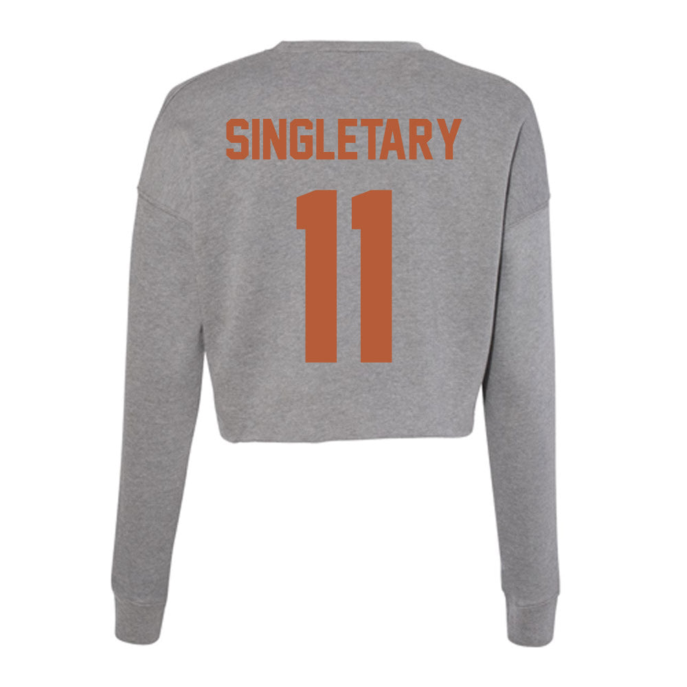 Texas - NCAA Women's Volleyball : Marianna Singletary - Women's Cropped Crew Fleece-1