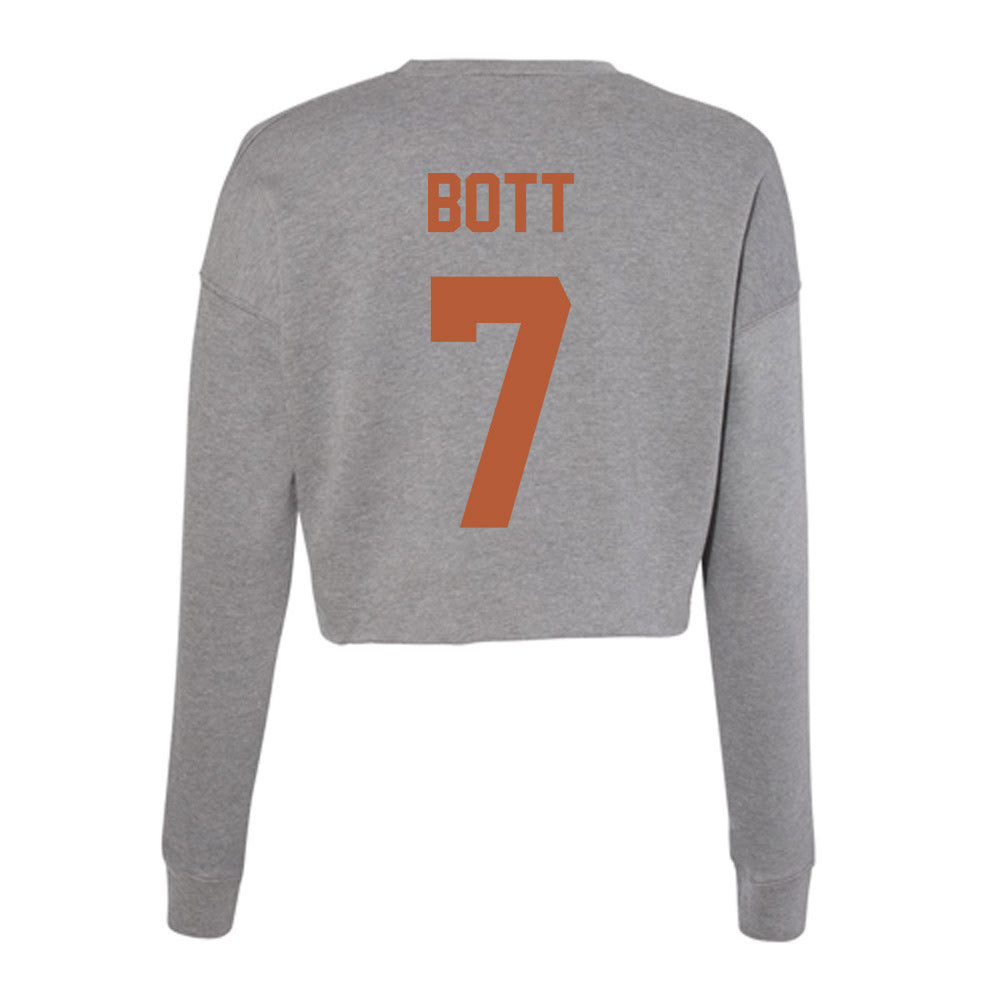 Texas - NCAA Men's Basketball : Cole Bott - Women's Cropped Crew Fleece-1