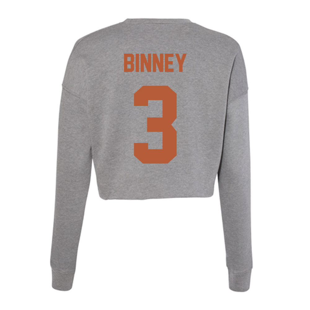 Texas - NCAA Women's Volleyball : Rella Binney - Women's Cropped Crew Fleece-1
