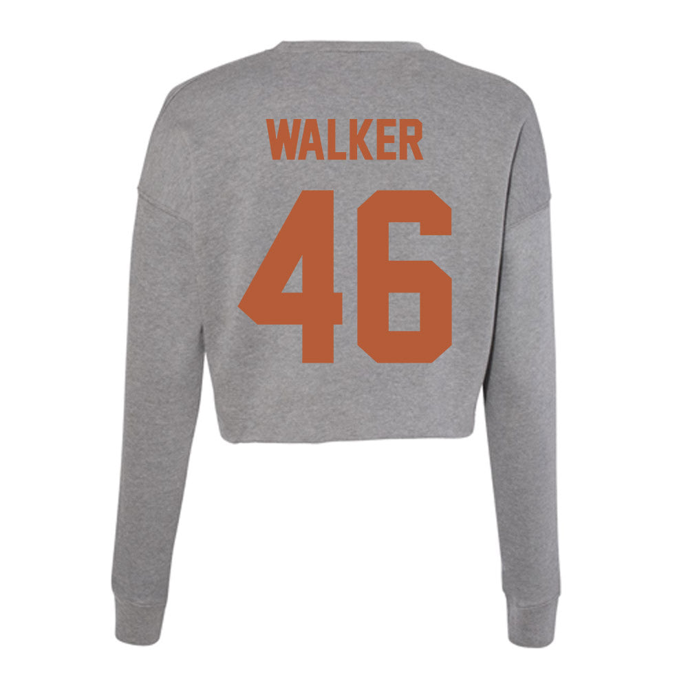 Texas - NCAA Baseball : Ethan Walker - Women's Cropped Crew Fleece-1