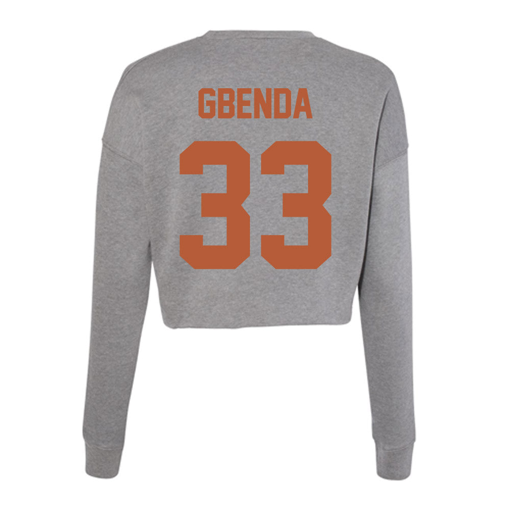 Texas - NCAA Football : David Gbenda - Women's Cropped Crew Fleece-1