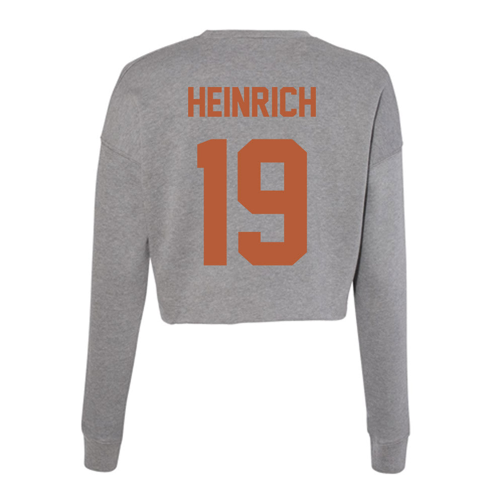 Texas - NCAA Women's Volleyball : Reilly Heinrich - Women's Cropped Crew Fleece-1