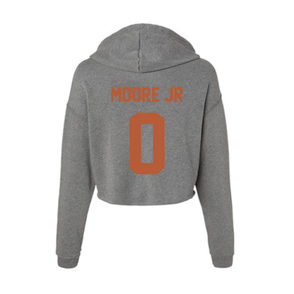 Texas - NCAA Football : Deandre Moore Jr - Women's Crop Fleece Hoodie-1