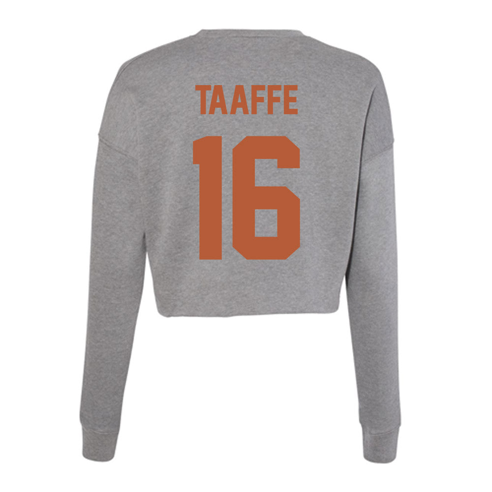 Texas - NCAA Football : Michael Taaffe - Women's Cropped Crew Fleece-1