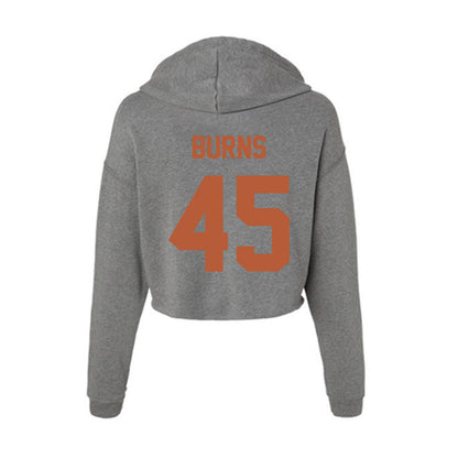 Texas - NCAA Baseball : Thomas Burns - Women's Crop Fleece Hoodie-1