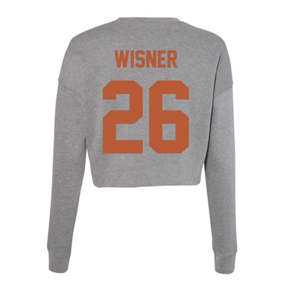 Texas - NCAA Football : Quintrevion Wisner - Women's Cropped Crew Fleece-1