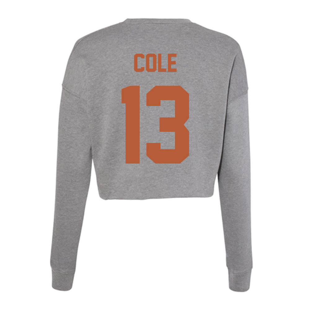 Texas - NCAA Football : Jay'Vion Cole - Women's Cropped Crew Fleece-1