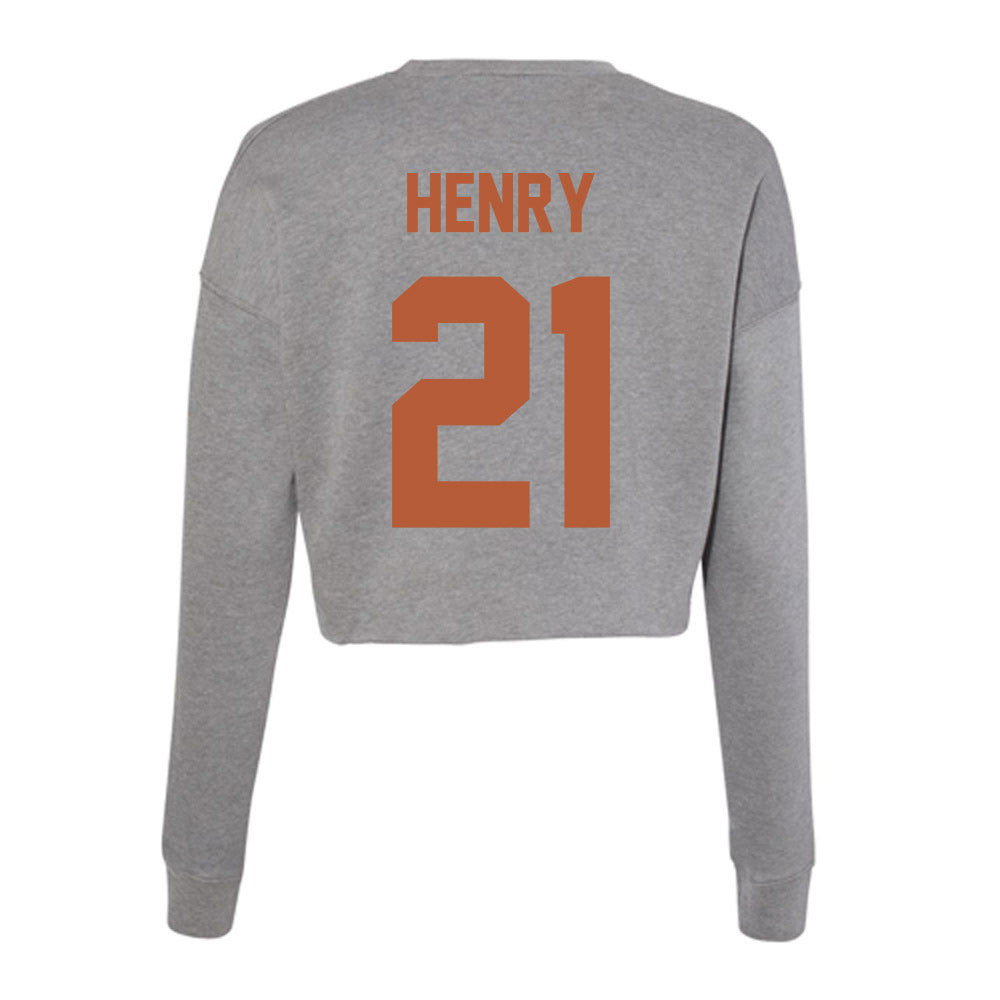 Texas - NCAA Softball : Kayden Henry - Women's Cropped Crew Fleece-1