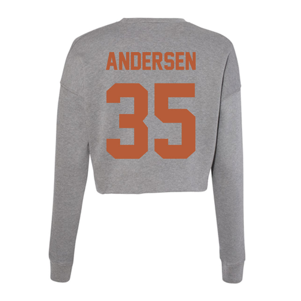 Texas - NCAA Football : Rett Andersen - Women's Cropped Crew Fleece-1