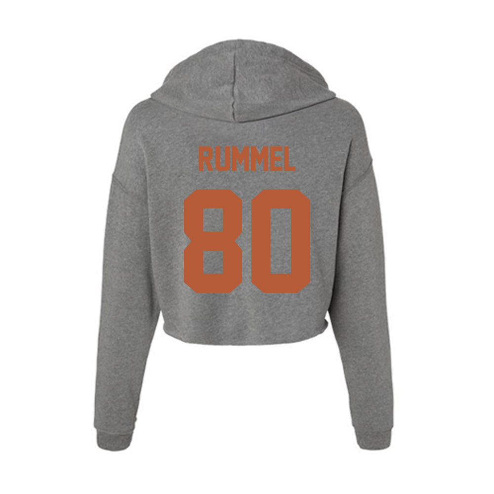 Texas - NCAA Baseball : Cooper Rummel - Women's Crop Fleece Hoodie-1