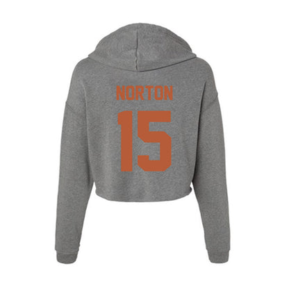 Texas - NCAA Football : Bill Norton - Women's Crop Fleece Hoodie-1