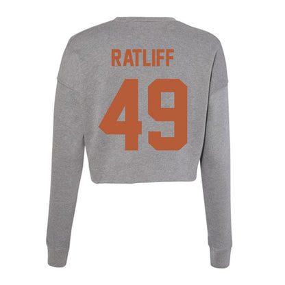 Texas - NCAA Football : Ian Ratliff - Women's Cropped Crew Fleece-1