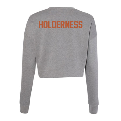 Texas - NCAA Women's Rowing : Sue Holderness - Women's Cropped Crew Fleece-1