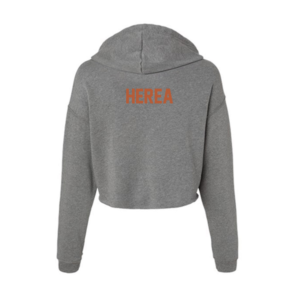 Texas - NCAA Women's Tennis : Carmen Herea - Women's Crop Fleece Hoodie-1