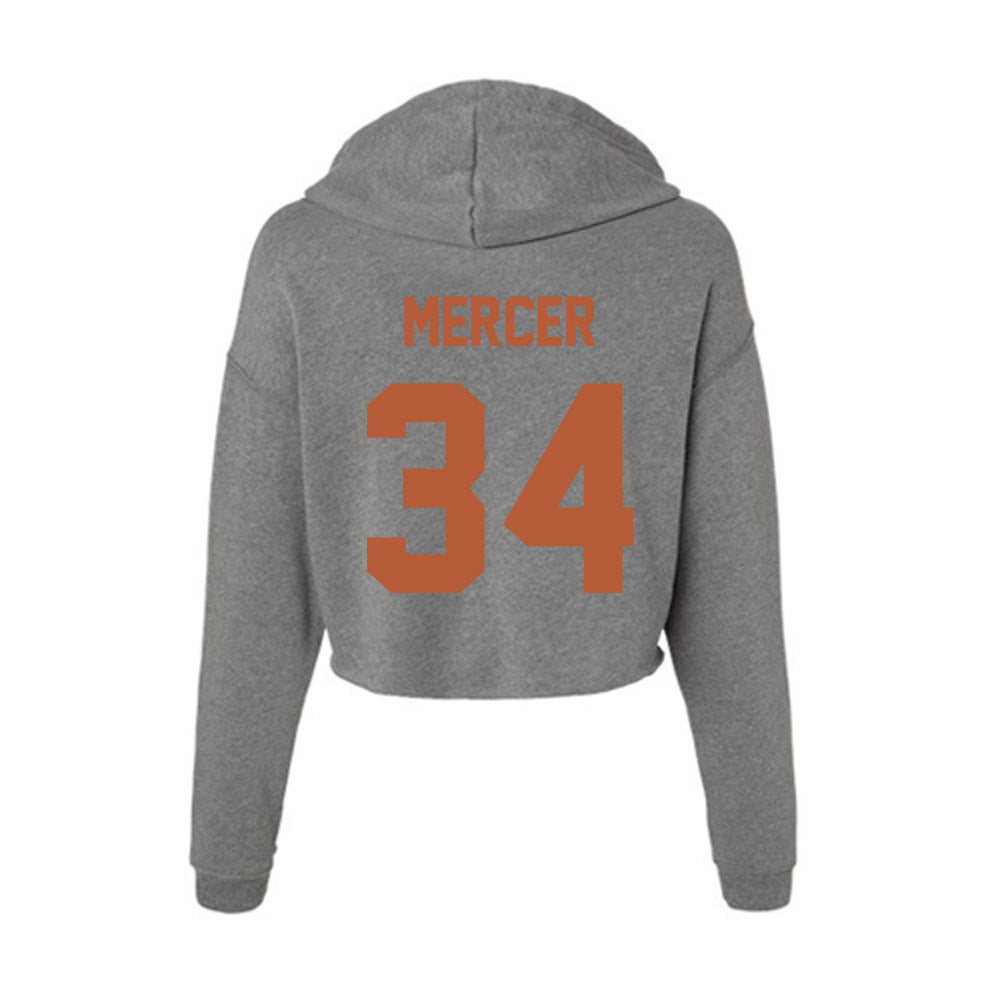 Texas - NCAA Baseball : Will Mercer - Women's Crop Fleece Hoodie-1