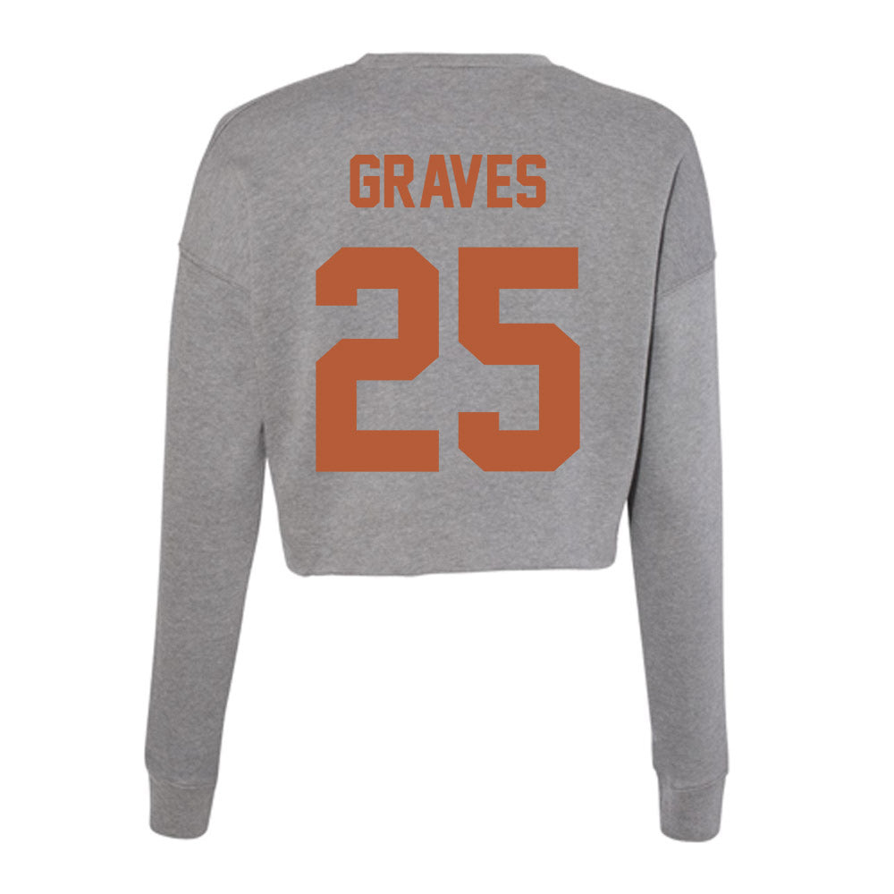 Texas - NCAA Women's Basketball : Sarah Graves - Women's Cropped Crew Fleece-1