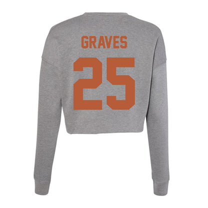 Texas - NCAA Women's Basketball : Sarah Graves - Women's Cropped Crew Fleece-1